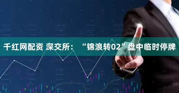 千红网配资 深交所： “锦浪转02”盘中临时停牌